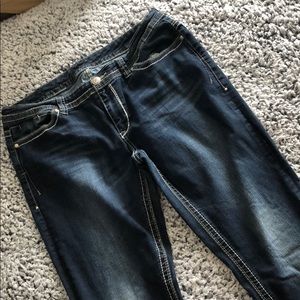 Seven7 - Boot Cut Dark Blue Jeans